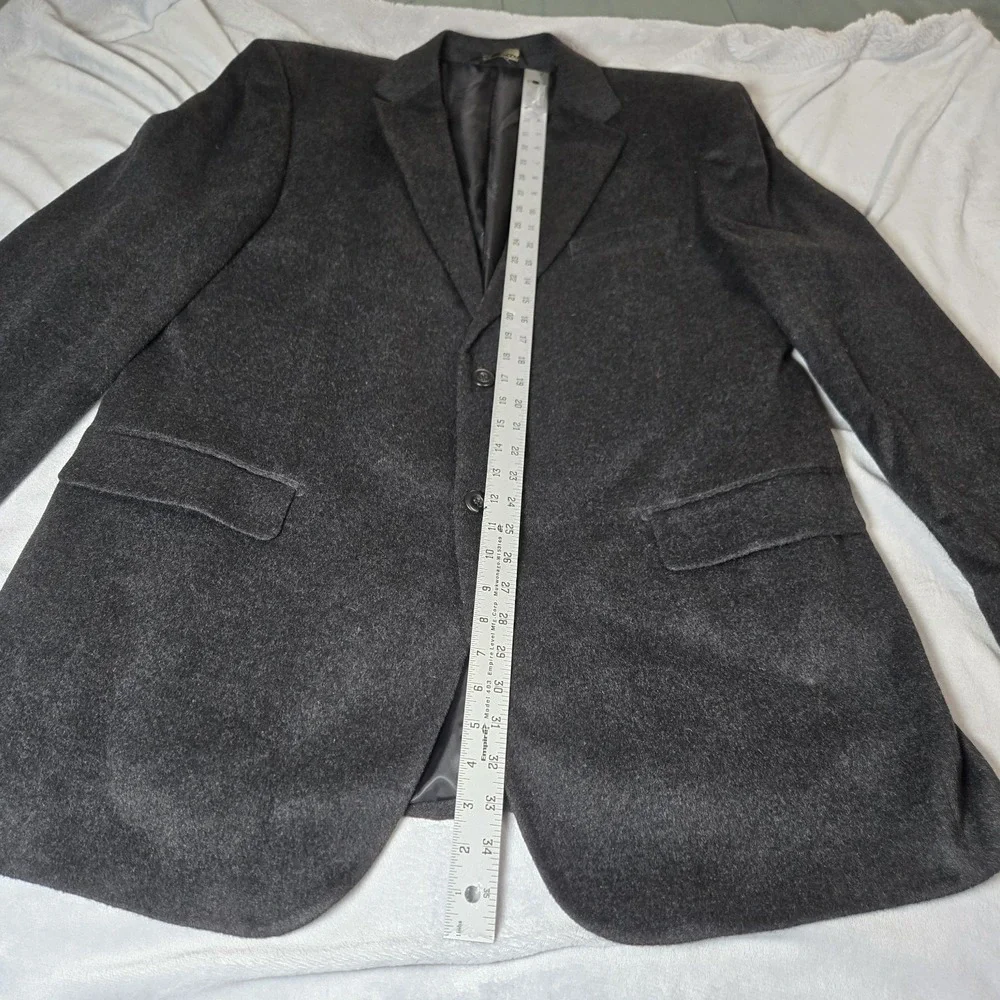 Pronto Moda Lambs Wool Cashmere‎ Blend Sports Coat Charcoal 48L Measurement Pics